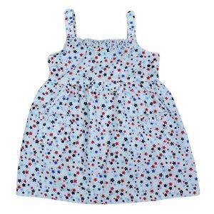 Patriotic Dress Girls 6/9M Floral 4th of July Red White Blue USA Festive Summer
